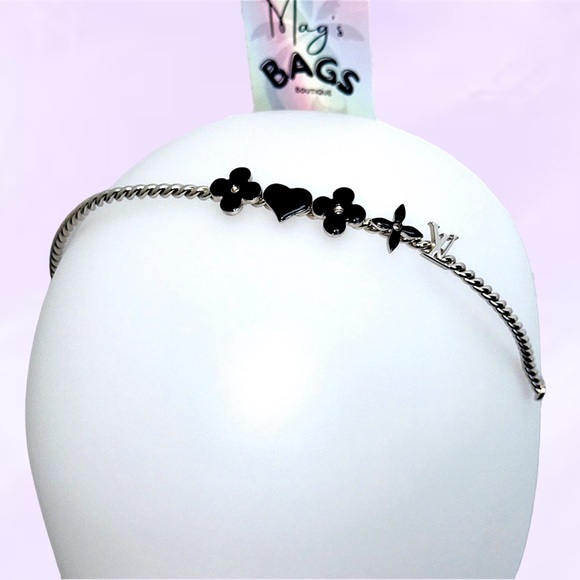 Louis Vuitton Accessories - Louis Vuitton: Monogram Headband (Silver/ Black) *RARE*